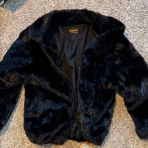 AJ Nugent Furs Black Bomber Jacket